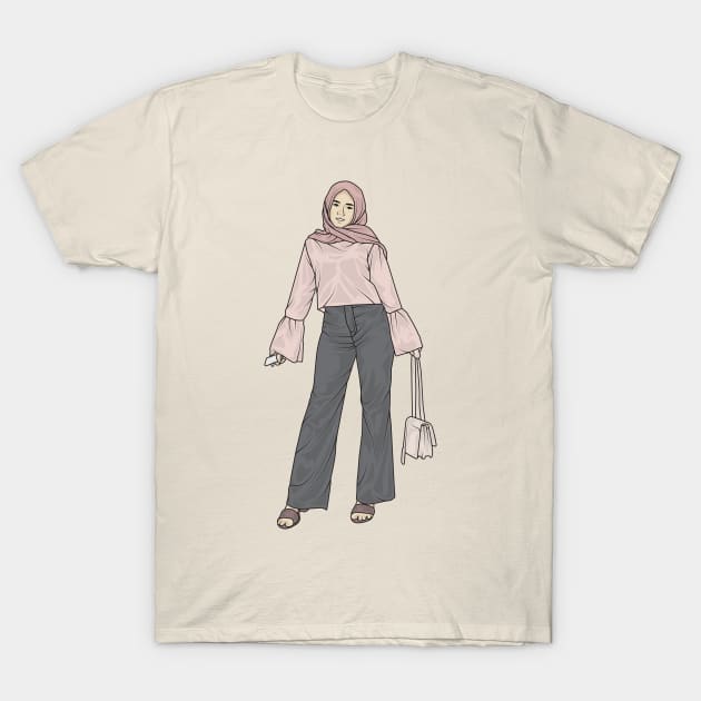 Hijab Girl T-Shirt by crissbahari